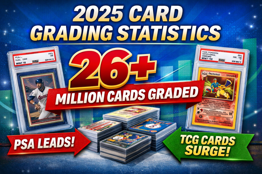 2025 card grading statistics showing record 26 million cards graded