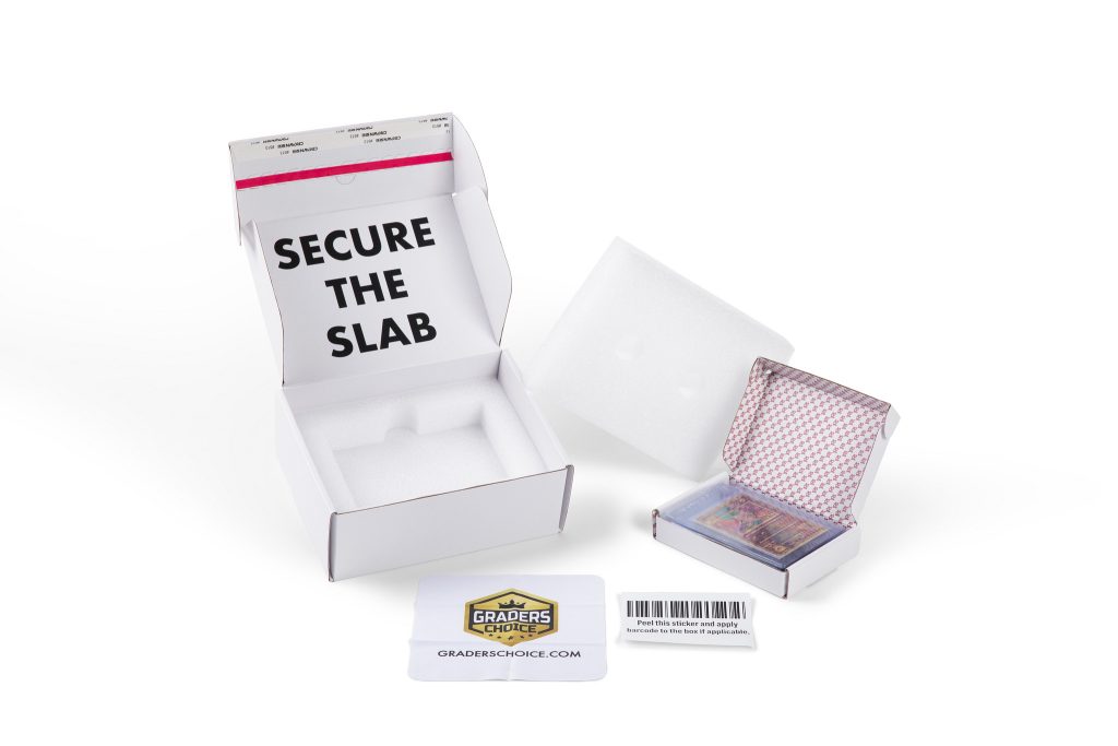 Graders Choice all-in-one card grading submission kit with foam protection and Card Armor inner box